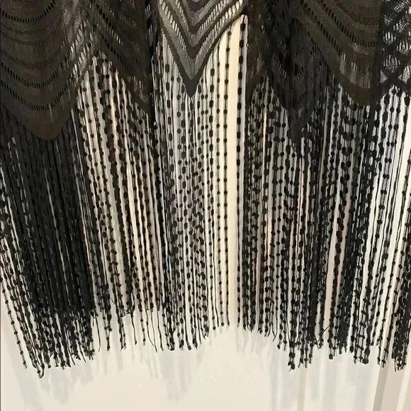 Beautiful lace and fringe swim coverup - Picture 3 of 4